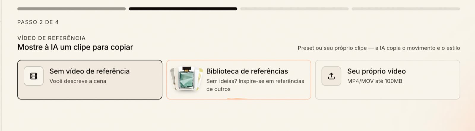 Шаг выбора референс-видео в редакторе Reelmente
